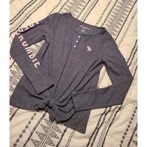 Abercrombie kids long sleeve knot shirt